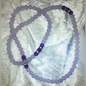 Beautiful Artisan Created Violet And Purple Glass Or Stone Not Sure.